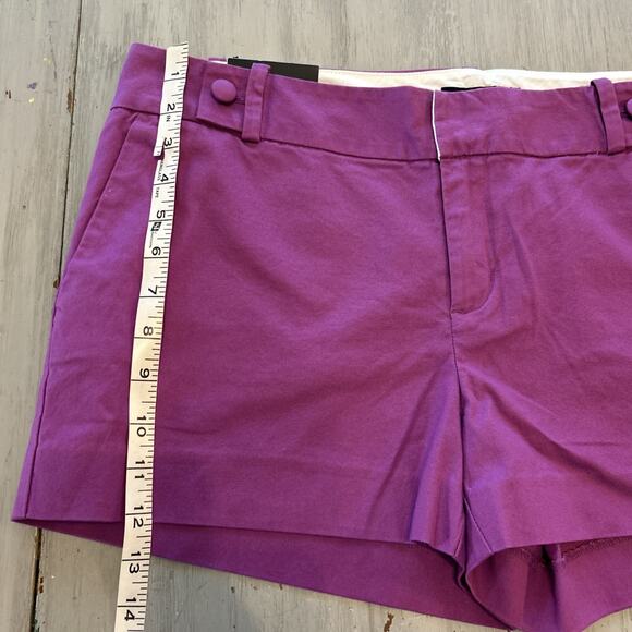 NWT Banana Republic Purple Ryan Fit Shorts 3” Inseam Women’s Sz 12 Button Accent - Picture 2 of 8